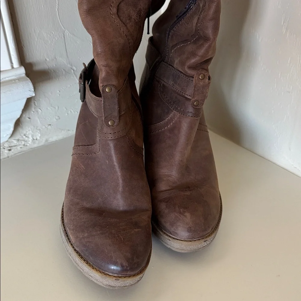 ALDO Brown Wedge Knee-High Boots
